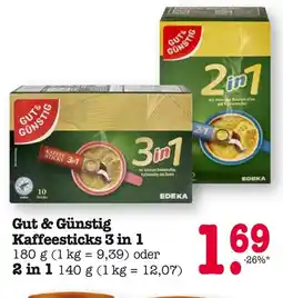 E-Center Gut & günstig kaffeesticks 3 in 1 oder 2 in 1 Angebot