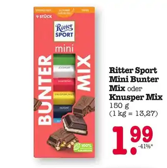 E-Center Ritter sport mini bunter mix oder knusper mix Angebot