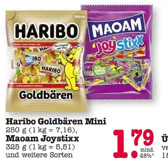 E-Center Haribo oder maoam goldbären mini oder joystixx Angebot