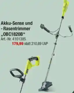 toom Baumarkt RYOBI Akku-Sense und Rasentrimmer ,,OBC1820B" Angebot