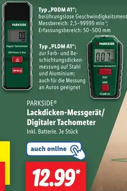 Lidl PARKSIDE Lackdicken-Messgerät/ Digitaler Tachometer Angebot