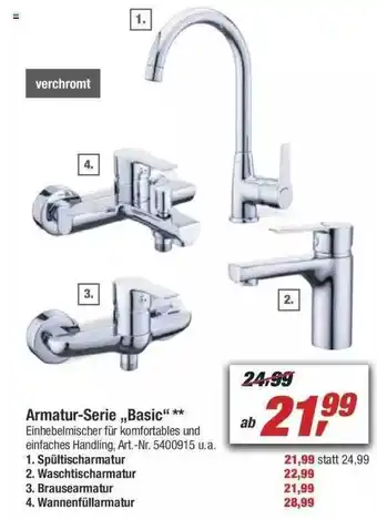 toom Baumarkt Armatur-serie „Basic” Angebot