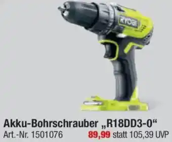 toom Baumarkt RYOBI Akku-Bohrschrauber „R18DD3-0" Angebot