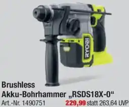 toom Baumarkt RYOBI Brushless Akku-Bohrhammer ,,RSDS18X-0" Angebot