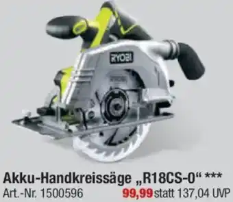 toom Baumarkt RYOBI Akku-Handkreissäge „R18CS-0" Angebot