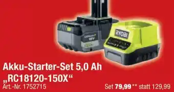 toom Baumarkt RYOBI Akku-Starter-Set 5,0 Ah ,,RC18120-150X" Angebot