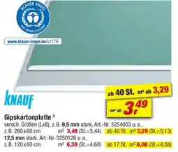 toom Baumarkt KNAUF Gipskartonplatte Angebot