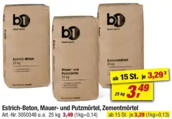 toom Baumarkt b1 Estrich-Beton, Mauer- und Putzmörtel, Zementmörtel Angebot