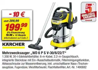 toom Baumarkt KARCHER Mehrzwecksauger ,,WD 6 P S V-30/6/22/T" Angebot