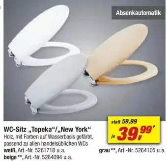 toom Baumarkt WC-Sitz ,,Topeka"/,,New York" Angebot