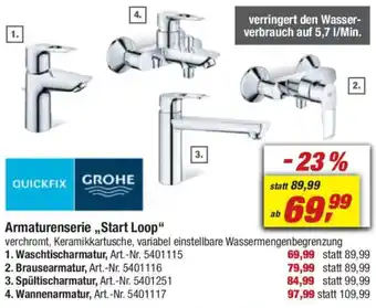 toom Baumarkt QUICKFIX GROHE Armaturenserie ,,Start Loop" Angebot