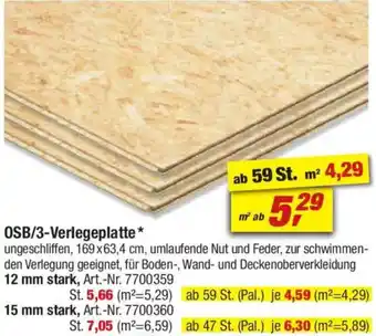 toom Baumarkt OSB/3-Verlegeplatte Angebot