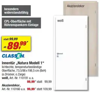 toom Baumarkt CLASSEN Innentür ,,Natura Modell 1" Angebot