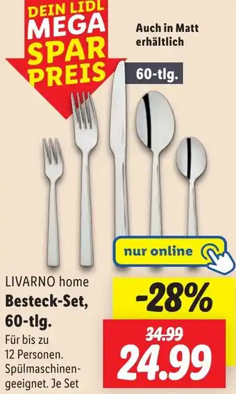 Lidl LIVARNO home Besteck-Set, 60-tlg. Angebot