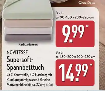 Aldi Nord Novitesse supersoft-spannbetttuch Angebot