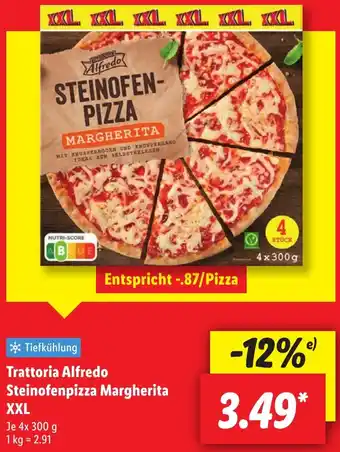 Lidl Trattoria Alfredo Steinofenpizza Margherita XXL Angebot