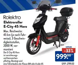 Aldi Nord Rolektro elektroroller e-city 45 hero Angebot