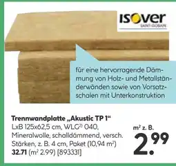 Hellweg Isover trennwandplatte „akustic tp 1“ Angebot