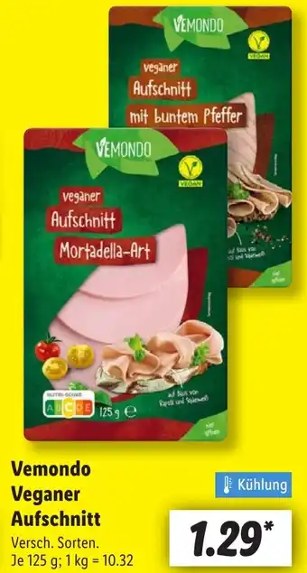 Lidl Vemondo Veganer Aufschnitt Angebot