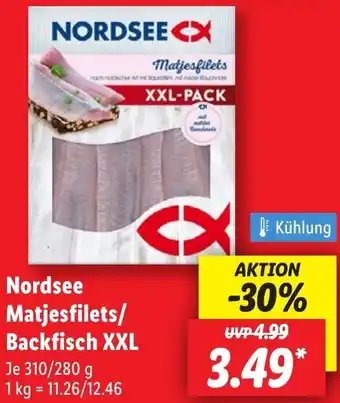 Lidl Nordsee Matjesfilets/ Backfisch XXL Angebot