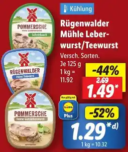 Lidl Rügenwalder Mühle Leberwurst/Teewurst Angebot