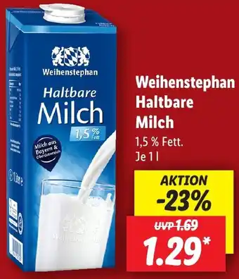 Lidl Weihenstephan Haltbare Milch Angebot