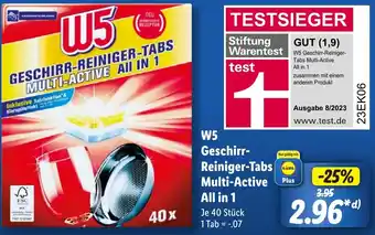 Lidl W5 Geschirr Reiniger-Tabs Multi-Active Plus All in 1 Angebot