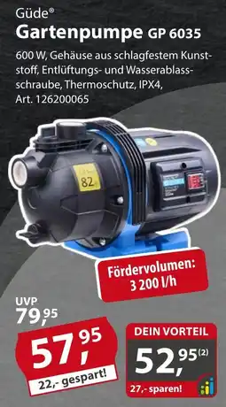 Sonderpreis Baumarkt Güde Gartenpumpe GP 6035 Angebot