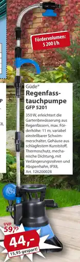 Sonderpreis Baumarkt Güde Regenfasstauchpumpe GFP 5201 Angebot