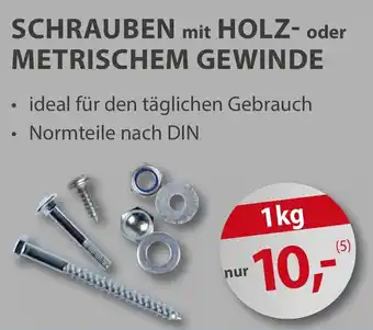 Sonderpreis Baumarkt SCHRAUBEN mit HOLZ- oder METRISCHEM GEWINDE Angebot