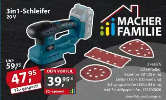 Sonderpreis Baumarkt GERMANIA 3in1-Schleifer 20 V Angebot