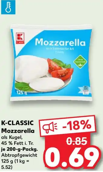 Kaufland K-CLASSIC Mozzarella Angebot