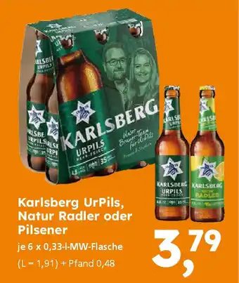 Globus Baumarkt Karlsberg UrPils, Natur Radler oder Pilsener Angebot