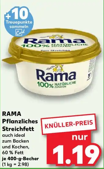 Kaufland RAMA Pflanzliches Streichfett Angebot