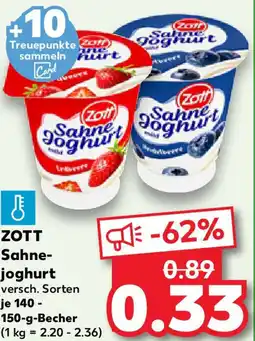 Kaufland ZOTT Sahne- joghurt Angebot