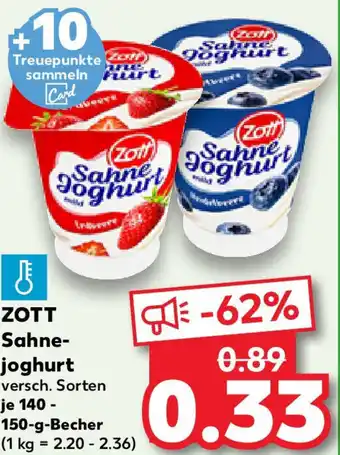 Kaufland ZOTT Sahne- joghurt Angebot