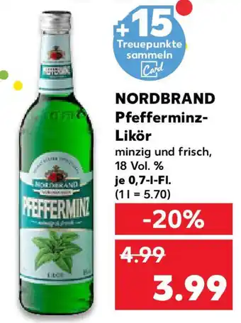 Kaufland NORDBRAND Pfefferminz- Likör Angebot