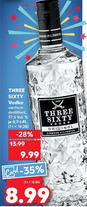 Kaufland THREE SIXTY Vodka Angebot