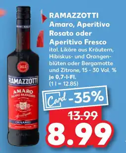 Kaufland RAMAZZOTTI Amaro, Aperitivo Rosato oder Aperitivo Fresco Angebot