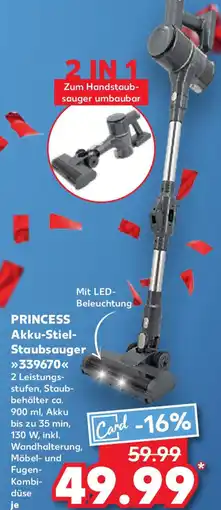 Kaufland PRINCESS Akku-Stiel- Staubsauger 339670 Angebot