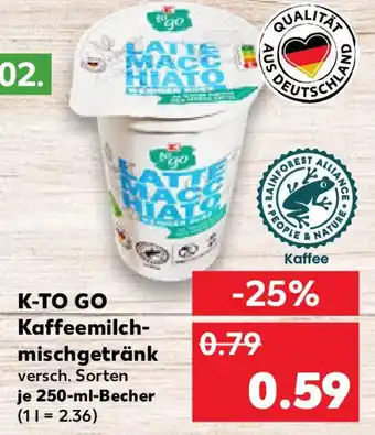 Kaufland K-TO GO Kaffeemilch- mischgetränk Angebot