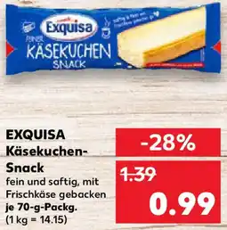 Kaufland EXQUISA Käsekuchen- Snack Angebot