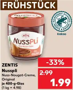 Kaufland ZENTIS Nusspli Angebot