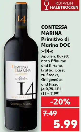 Kaufland CONTESSA MARINA Primitivo di Marina DOC 14 Angebot