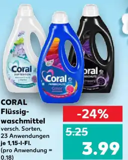 Kaufland CORAL Flüssig- waschmittel Angebot