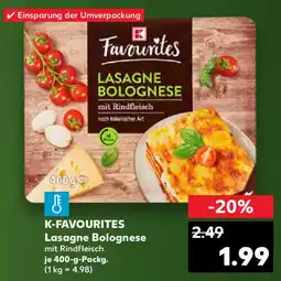 Kaufland K-FAVOURITES Lasagne Bolognese Angebot