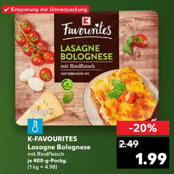 Kaufland K-FAVOURITES Lasagne Bolognese Angebot