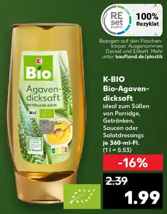 Kaufland K-BIO Bio-Agaven- dicksaft Angebot