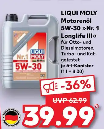 Kaufland LIQUI MOLY Motorenöl 5W-30 Nr. 1 Longlife III Angebot