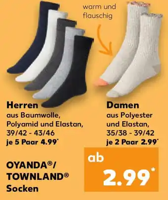 Kaufland OYANDA/ TOWNLAND Socken Herren/Damen Angebot